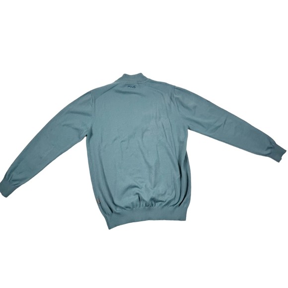 Ping Men's Lgt Blue Merino Wool Blend Sensorwarm 1/4 Zip Sweater Jumper Golf, M - Picture 8 of 16
